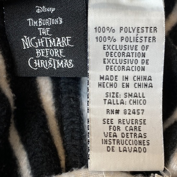 Nightmare Before Christmas Jack Skellington Striped Pajama S Black Halloween Fun - Picture 2 of 5